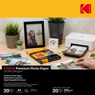 Papier fotograficzny błyszczący Kodak Premium 240 g/m2 / A4 / 21x29,7cm / 20 szt / 740093