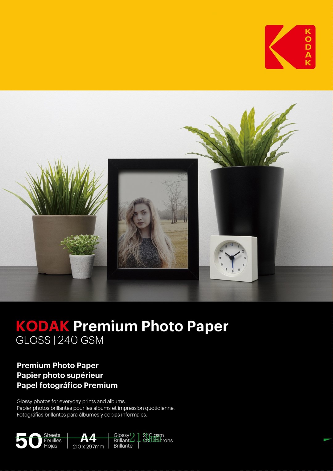 Kodak Premium Photo Paper Glossy 240 g/m2 / A4 / 21x29,7cm / 50 pcs / 740094