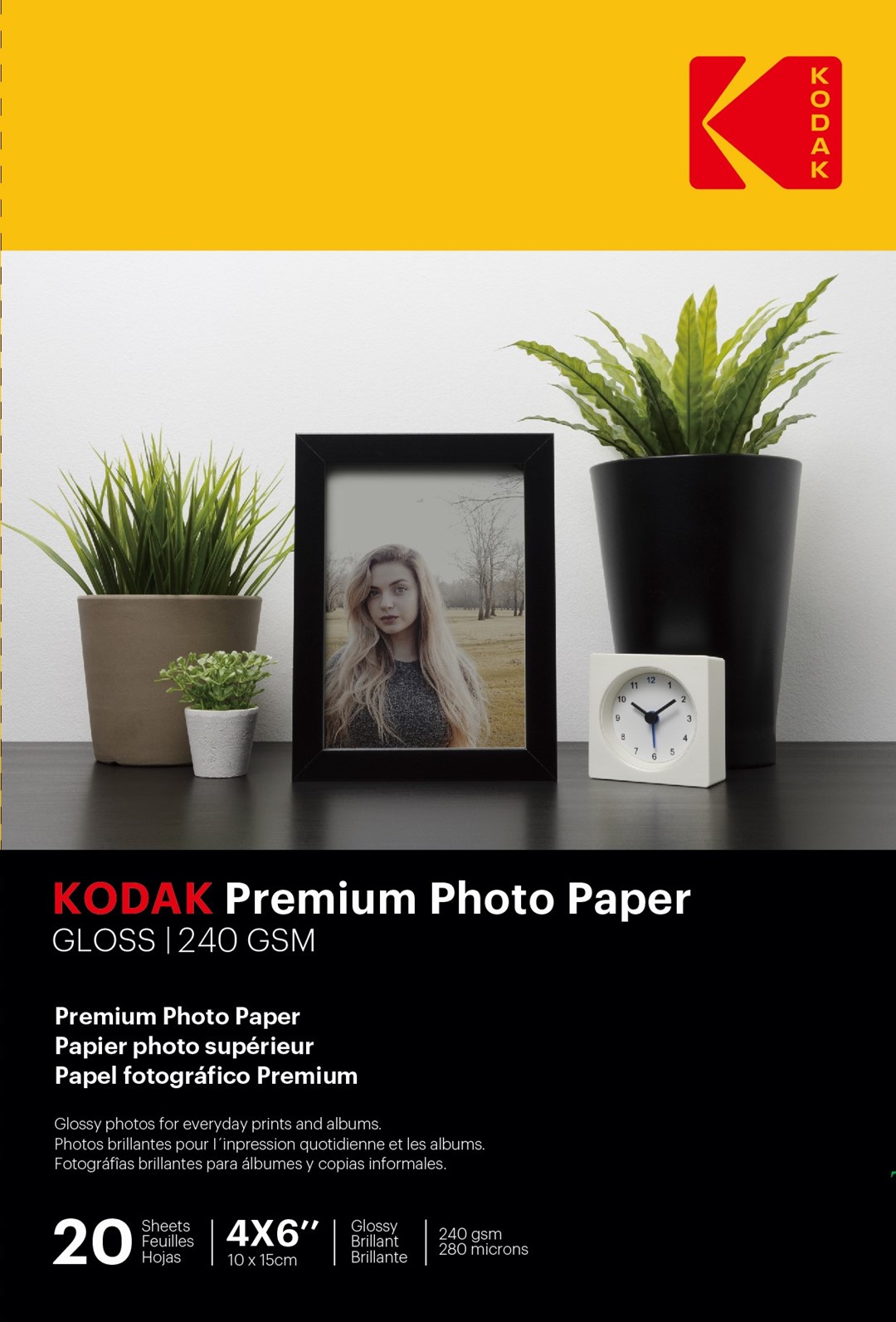 Papier fotograficzny błyszczący Kodak Premium 240 g/m2 / 4R / 10x15cm / 20 szt / 740095