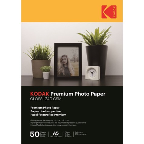 Papier fotograficzny błyszczący Kodak Premium 240 g/m2 / 4R / 10x15cm / 50 szt / 740096