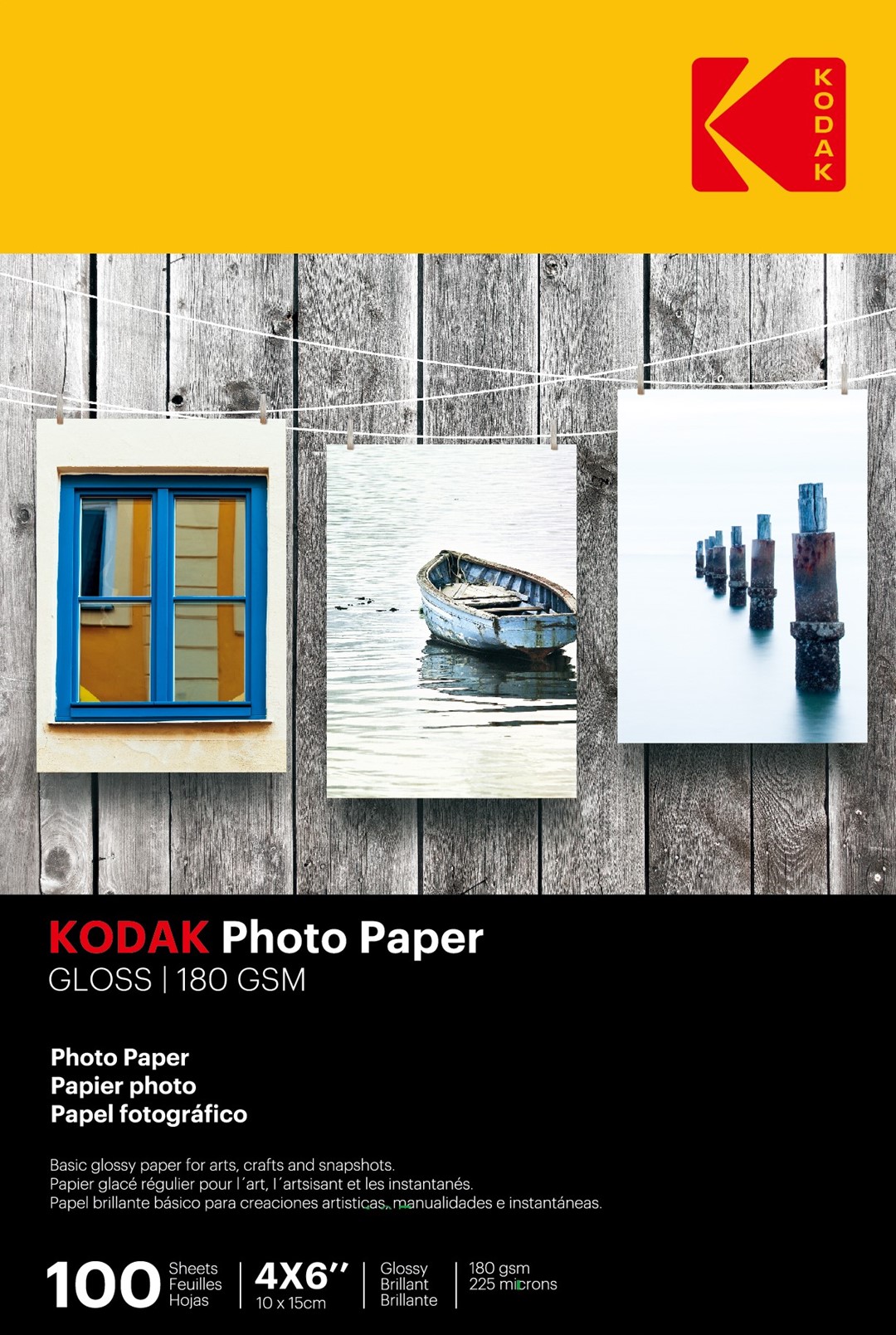 Papier fotograficzny błyszczący Kodak 180 g/m2/ 4R / 10x15cm / 100 szt / 740097