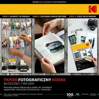 Papier fotograficzny błyszczący Kodak 180 g/m2/ A4 / 21x29,7cm / 100 szt / 740105