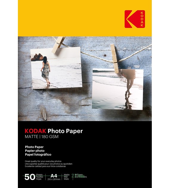 Papier fotograficzny matowy Kodak 180 g/m2/ A4 / 21x29,7cm / 50 szt /  740130