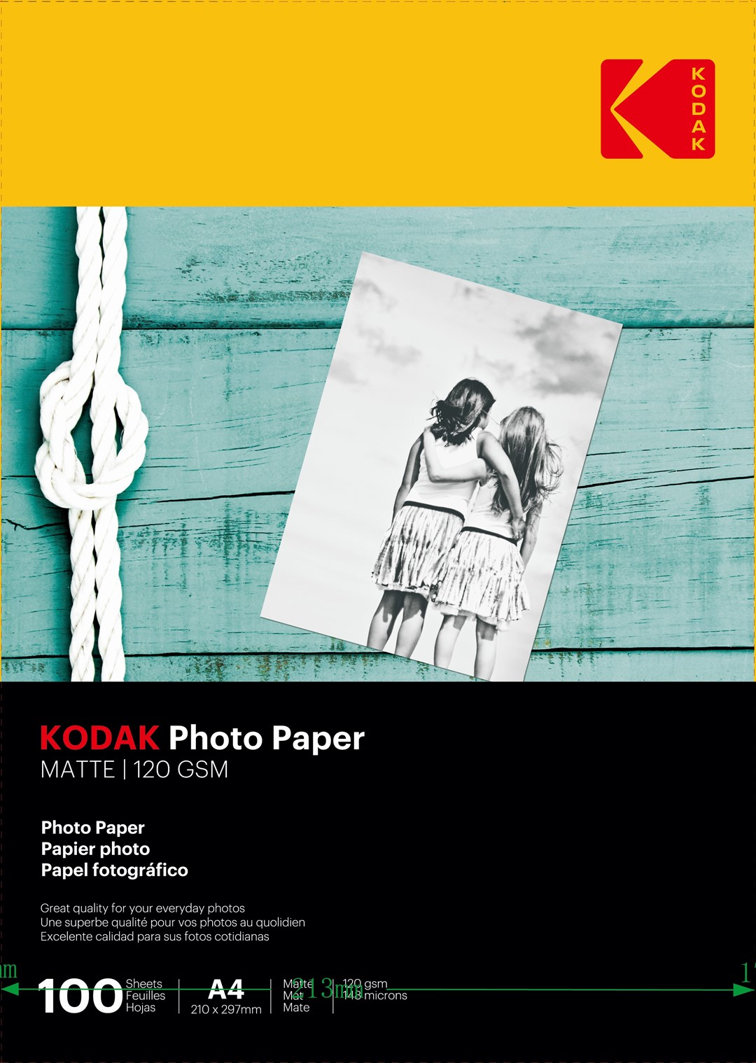 Papier fotograficzny matowy Kodak 120 g/m2/ A4 / 21x29,7cm / 100 szt /  740502