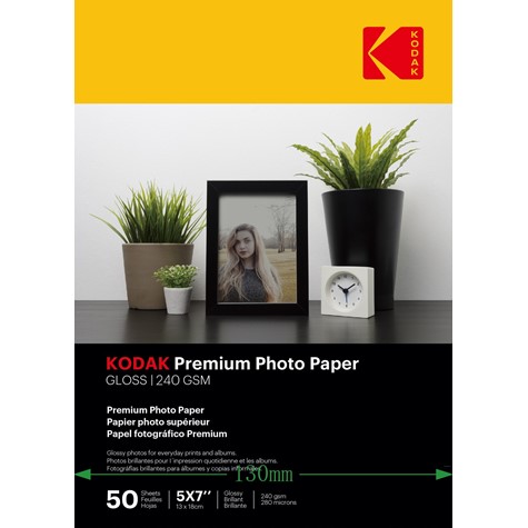 Kodak Premium Photo Paper Glossy 240 g/m2 / 5R / 13x18 cm / 50 pcs / 740558