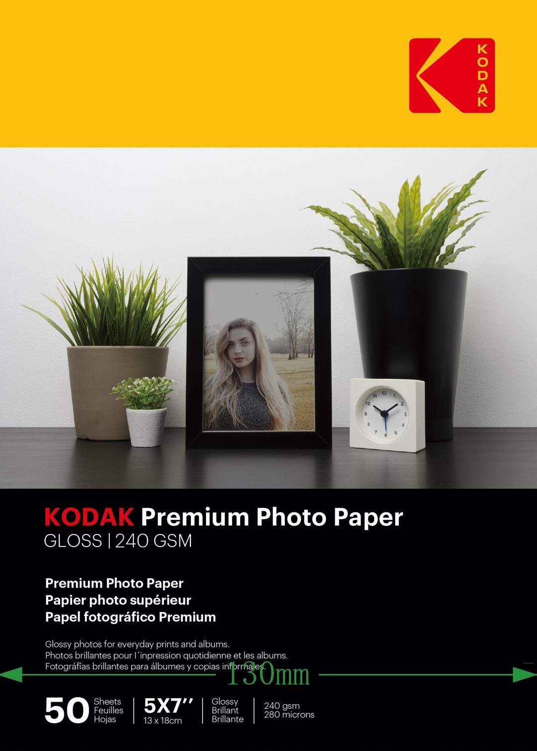 Kodak Premium Photo Paper Glossy 240 gsm 5R(13x18)/50 szt - 740558