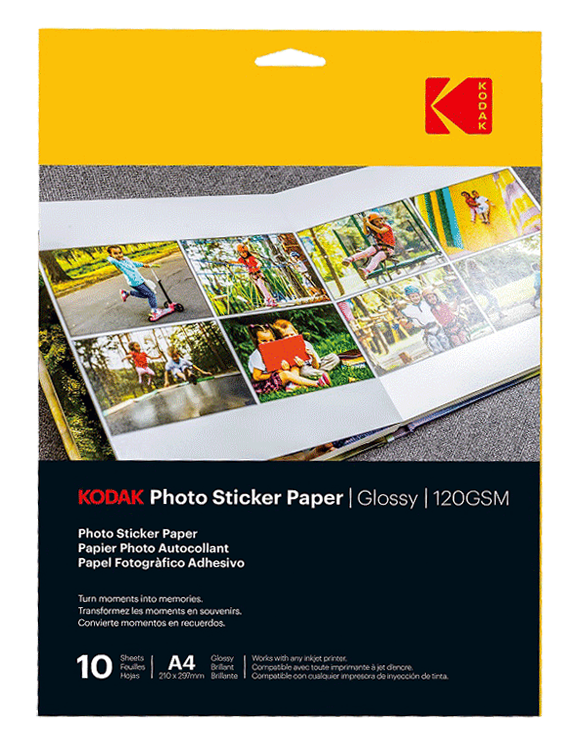 Kodak Photo Sticker Paper Glossy 120 g/m2 / A4 / 21x29,7cm / 10 pcs /  891338