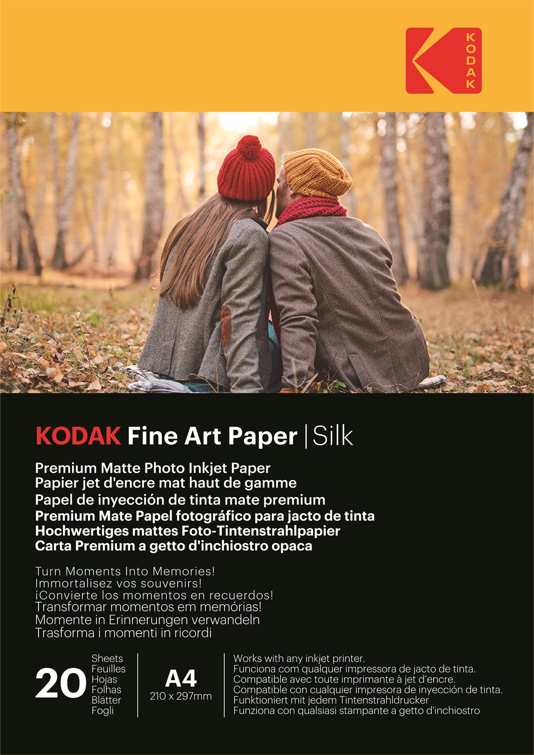 Papier fotograficzny Kodak Fine Art Paper Silky 260 g/m2 / A4 / 21x29,7cm / 20 szt / 891720