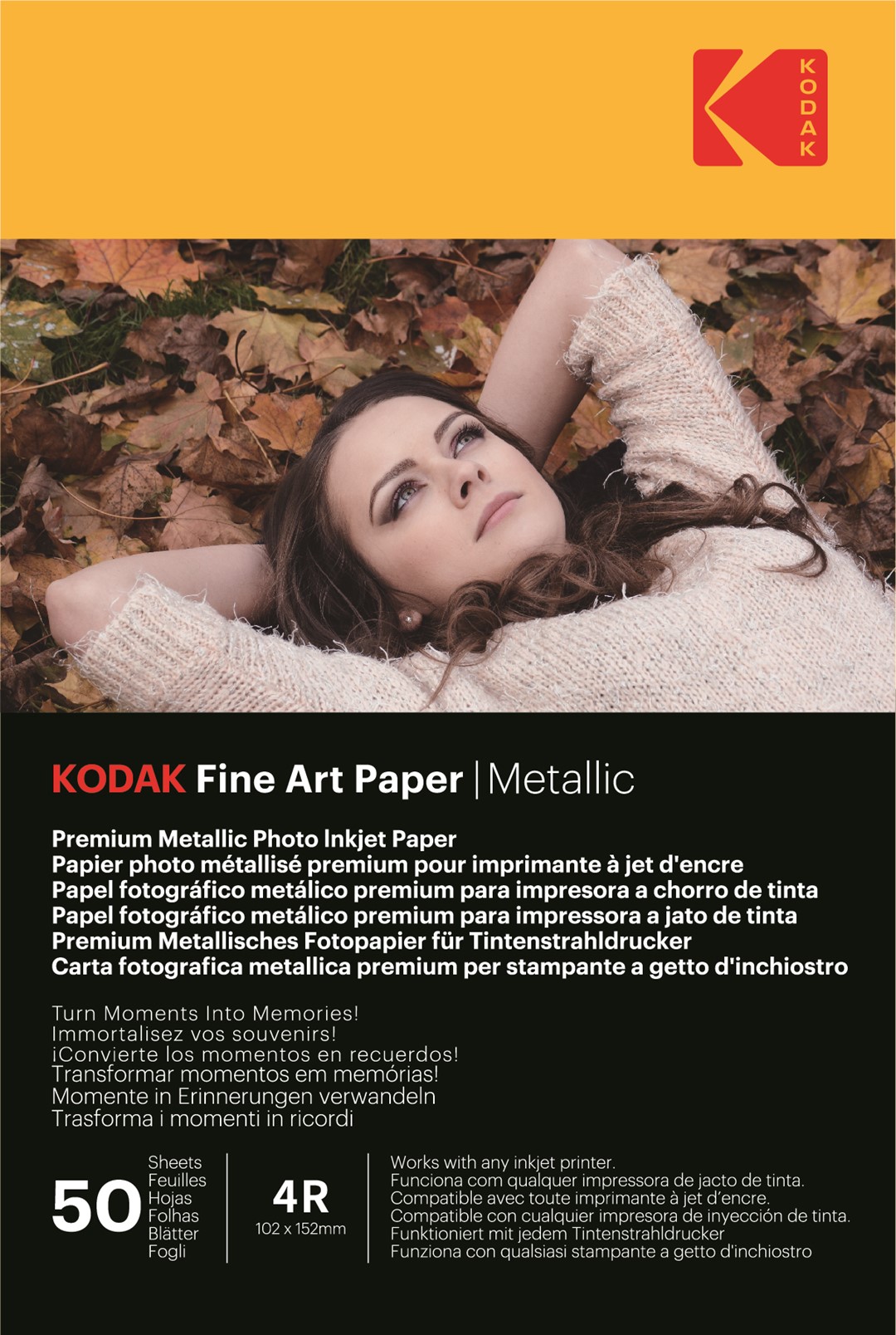 Papier fotograficzny Kodak Fine Art Paper Metallic 240 g/m2 / 4R / 10x15cm / 50 szt / 891723