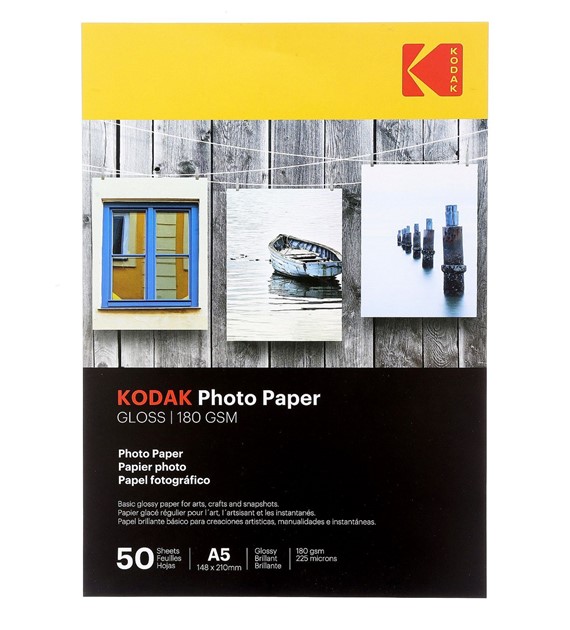Papier fotograficzny błyszczący Kodak 180 g/m2/ A5 / 15x21 cm / 50 szt / 891726