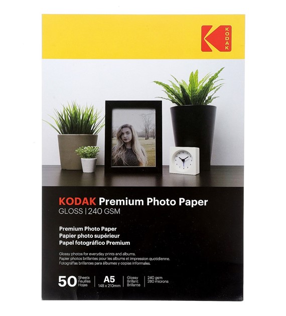 Papier fotograficzny błyszczący Kodak Premium 240 g/m2/ A5 / 15x21 cm / 50 szt / 891727