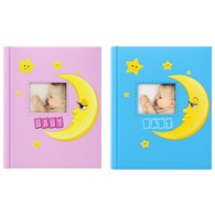 Album tradycyjny szyty DBCL50MOONY<br>
Rozmiar stron: 29x32<br>
Ilość stron: 100<br>
Kolor stron: niebieski/różowy