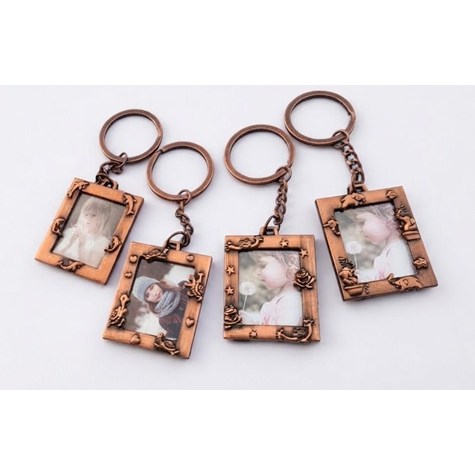 Ramka metalowa brelok do kluczy 3x4cm KEY FRAME GOLD