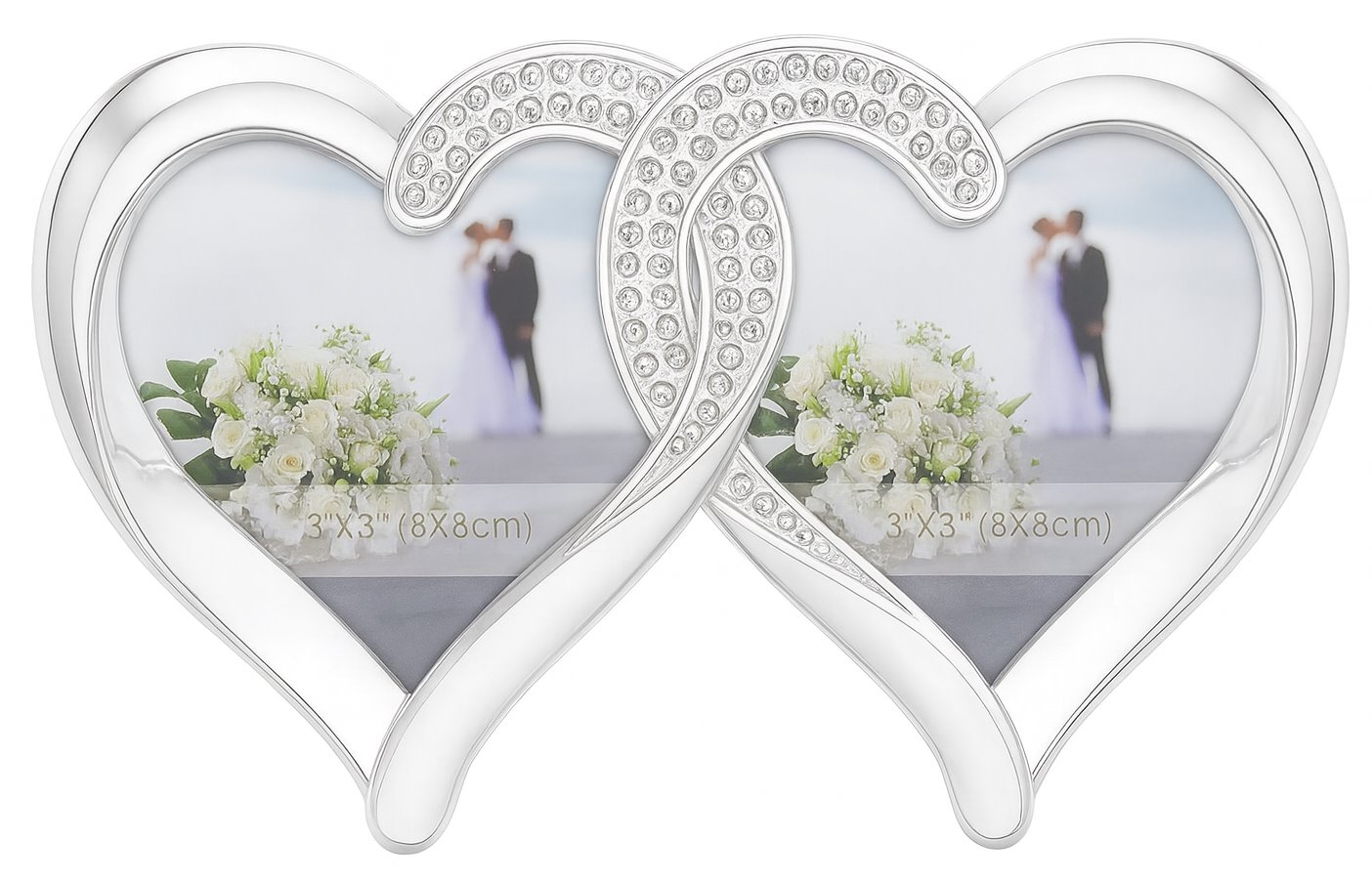 Double hearts photo frame PF03