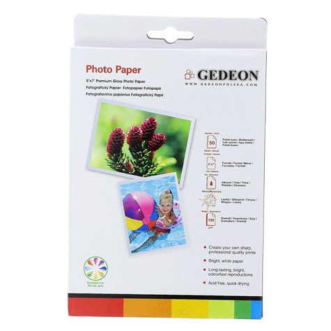 Gedeon Photo Paper Glossy 180 g/m2/ 5R / 13x18cm / 50 szt / PG13.180.50 