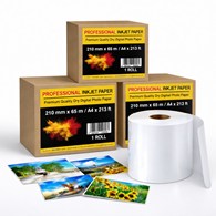 Professional Inkjet Paper – papier fotograficzny w rolce o wymiarach 210mm (A4)*65m*3''' - LUSTRE - Frontier-S DX-100, SureLab D700, Green II