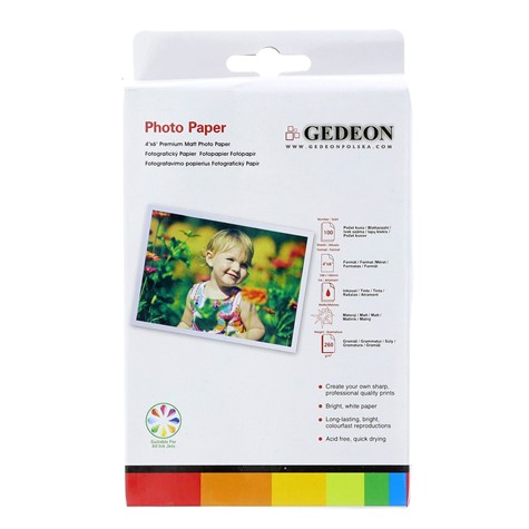 Papier fotograficzny matowy Gedeon 260 g/m2/ 4R / 10x15cm / 100 szt / PM10-260-100