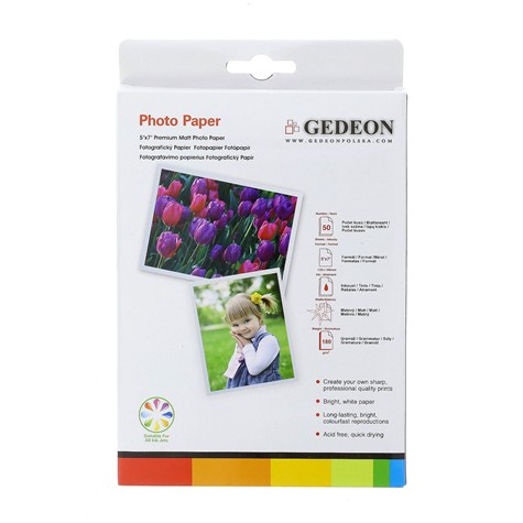 Gedeon Photo Paper Matt 180 g/m2/ 5R / 13x18cm / 50 szt / PG13.180.50 