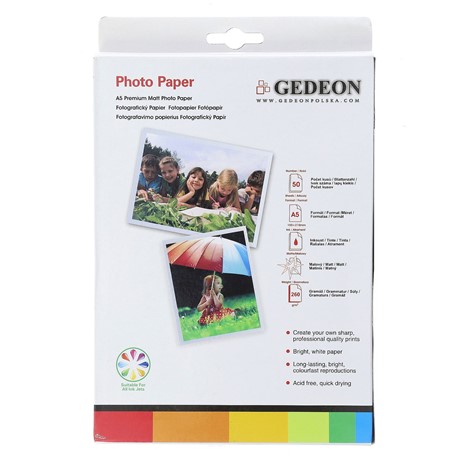 Gedeon Photo Paper Matt 180 g/m2/ A5 / 15x21cm / 50 szt / PM15-180-50