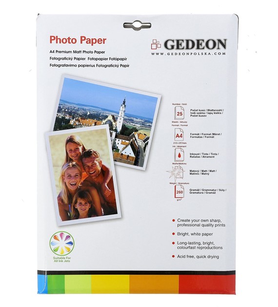 Gedeon Photo Paper Matt 260 g/m2/ A5 / 15x21cm / 50 szt / PM15-260-50