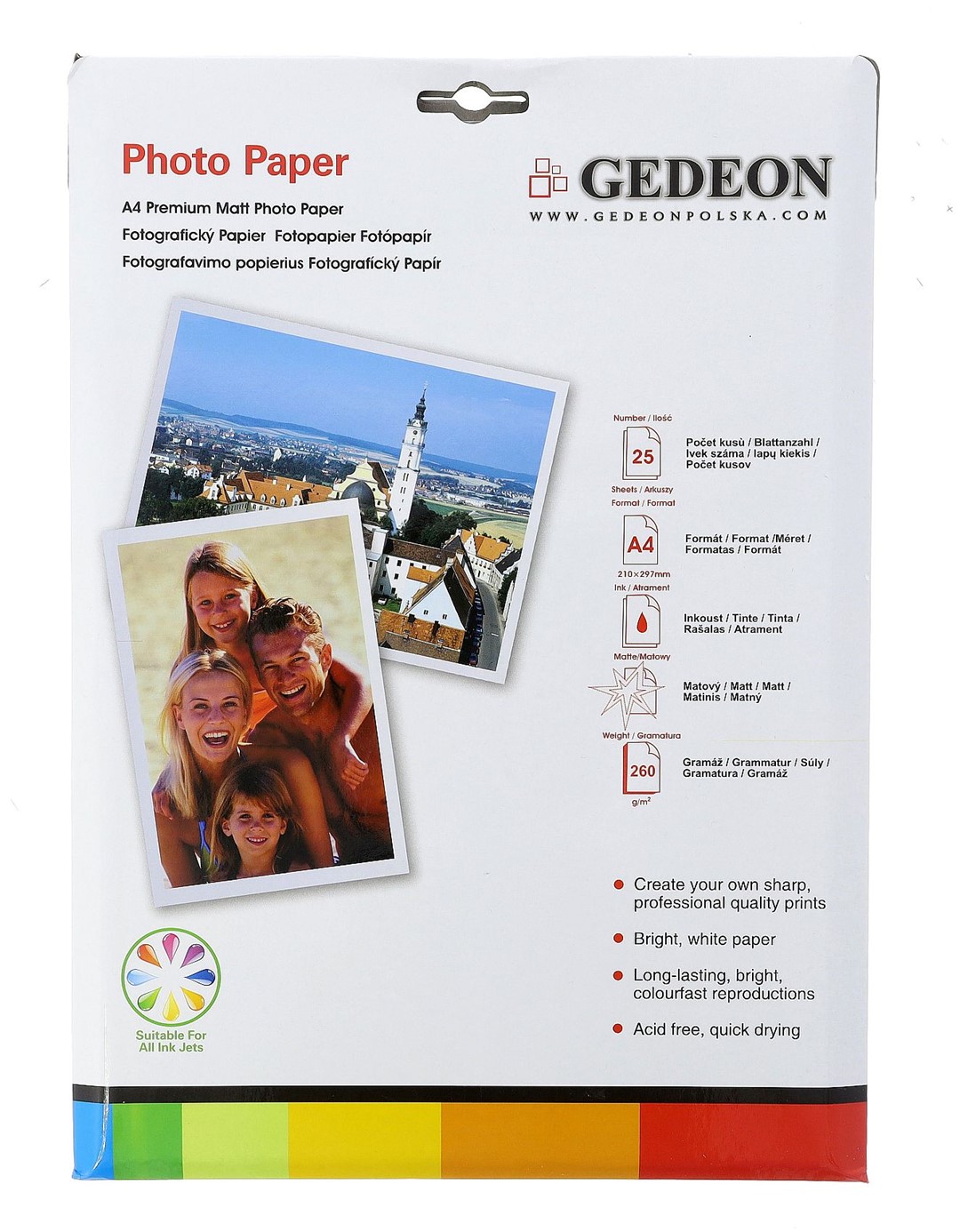 Papier fotograficzny matowy Gedeon 260 g/m2/ A4 / 21x29,7cm / 25 szt / PM21-260-25